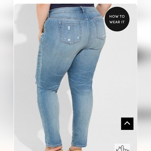 Torrid Boyfriend Straight Vintage Stretch Mid-Rise Jean plus size 26 Short - Picture 5 of 10